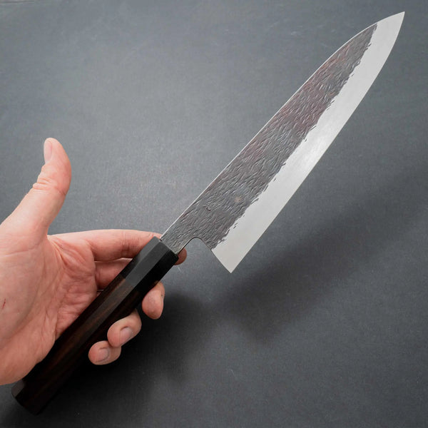 Isamitsu White #1 Stainless Clad Kurouchi Gyuto 240mm Ebony Handle (Black Ferrule) Product vendor