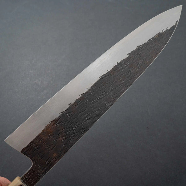 Isamitsu White #1 Stainless Clad Kurouchi Gyuto 240mm Ebony Handle (Blond Ferrule) Product vendor
