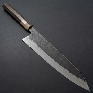 Isamitsu White #1 Stainless Clad Kurouchi Gyuto 240mm Ebony Handle (Blond Ferrule) Product vendor