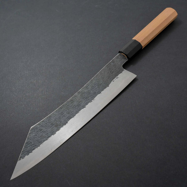 Isamitsu White #1 Stainless Clad Kurouchi Kiritsuke Gyuto 240mm Yakusugi Cedar Handle - Tetogi