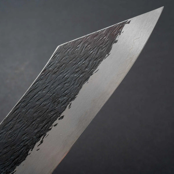 Isamitsu White #1 Stainless Clad Kurouchi Kiritsuke Gyuto 240mm Yakusugi Cedar Handle - Tetogi