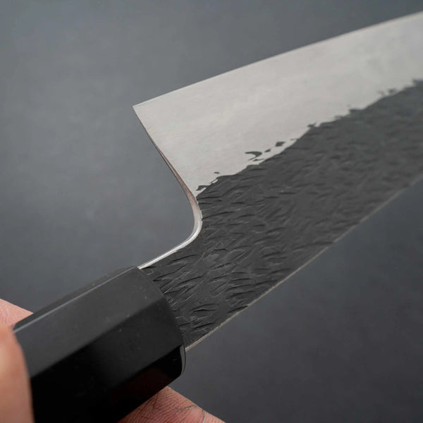Isamitsu White #1 Stainless Clad Kurouchi Kiritsuke Gyuto 240mm Yakusugi Cedar Handle - Tetogi