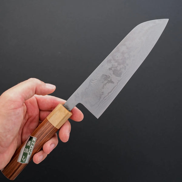 Kiya "Suminagashi" 170mm Santoku m. Morado skæfte - Tetogi