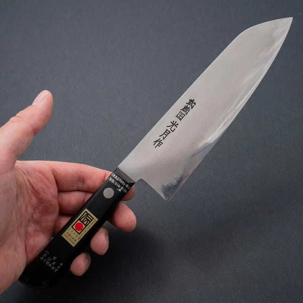 Kogetsu Carbon Santoku 180mm Pakka Handle (No Bolster) - Tetogi