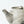 Komon Okuda Teapot Low Kohiki Haiyu (white slip glaze & ash glaze) - Tetogi