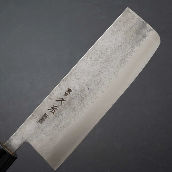 Morihei Hisamoto Blue Super Tsuchime Stainless Clad Nakiri 165mm Ho Wood Handle - Tetogi