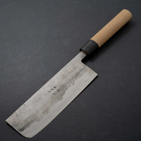 Morihei Hisamoto Blue Super Tsuchime Stainless Clad Nakiri 165mm Ho Wood Handle - Tetogi