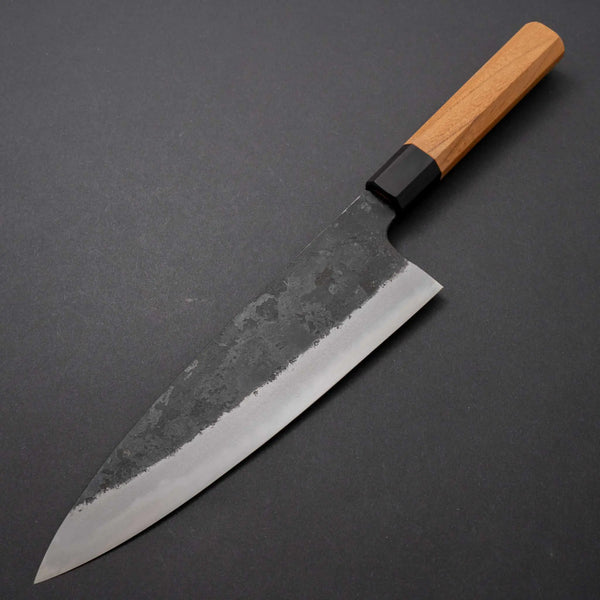 Morihei Hisamoto Kurouchi White #2 Extra Height Gyuto 210mm Keyaki Zelkova Handle - Tetogi
