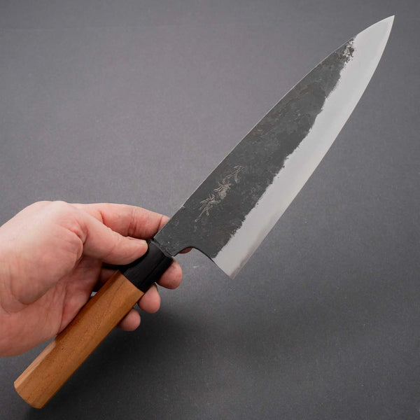 Morihei Hisamoto Kurouchi White #2 Extra Height Gyuto 210mm Keyaki Zelkova Handle - Tetogi