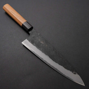 Morihei Hisamoto Kurouchi White #2 Extra Height Gyuto 210mm Keyaki Zelkova Handle - Tetogi