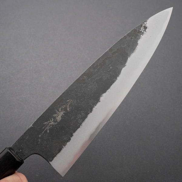 Morihei Hisamoto Kurouchi White #2 Extra Height Gyuto 210mm Keyaki Zelkova Handle - Tetogi