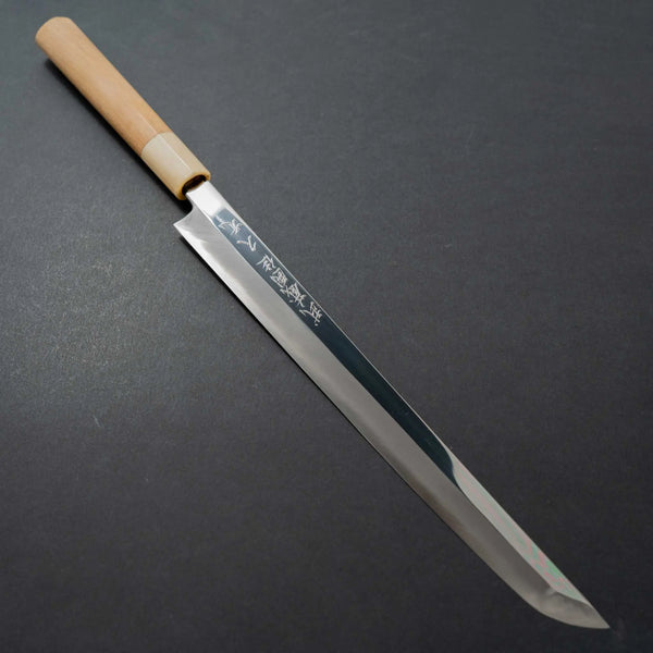 Morihei Hisamoto Mirror Polished Ginsan Sakimaru Takobiki 270mm Ho Wood Handle - Tetogi