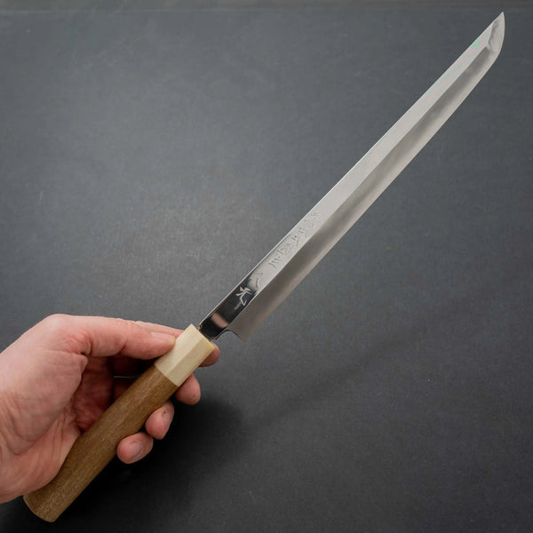 Morihei Hisamoto Mirror Polished Ginsan Sakimaru Takobiki 270mm Ho Wood Handle - Tetogi