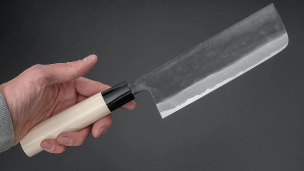 Morihei Kikuyu White #2 Kurouchi Nakiri 165mm Poplar Handle - Tetogi