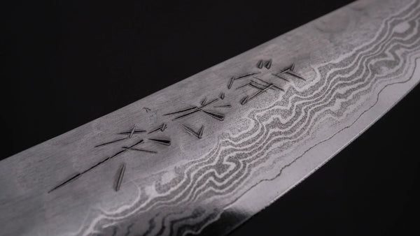 Morihei Kiyomitsu HG Tsuchime Damascus Paring 80mm Imitation Mahogany Handle - Tetogi