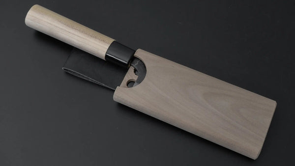 Mumei Carbon Outdoor Double-Bevel Deba 105mm Ho Wood Handle (with Sheath) - Tetogi