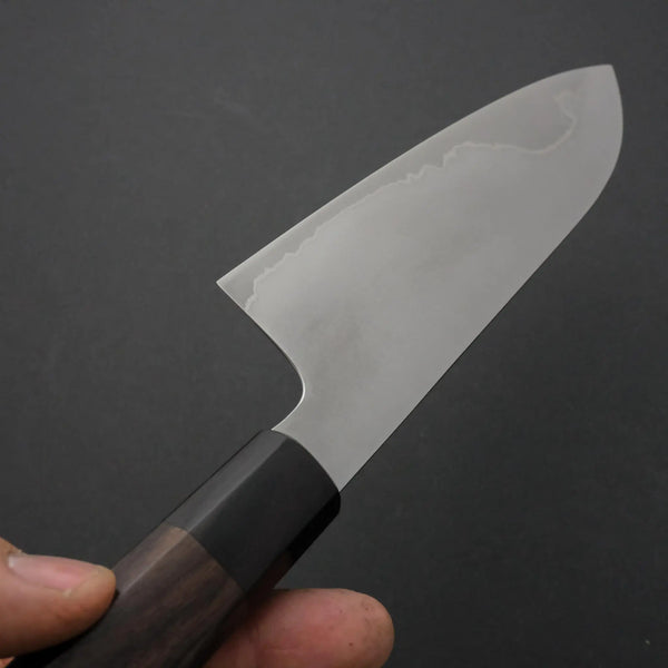 Takada no Hamono Silver #3 Suiboku Santoku 180mm Wood Handle (Extra Thin) - Tetogi