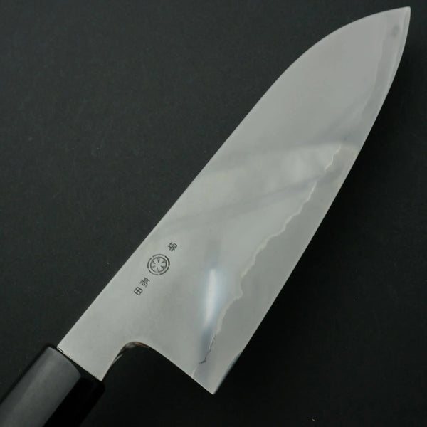 Takada no Hamono Silver #3 Suiboku Santoku 180mm Wood Handle (Extra Thin) - Tetogi