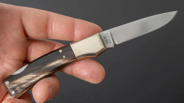 Taylor Cutlery FALCON Folding Knife 55mm Elk Horn Handle - Tetogi