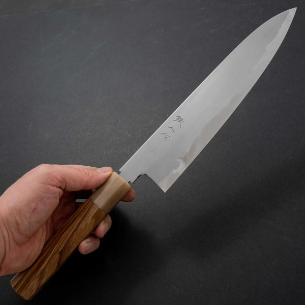 Tetsujin Blue #2 Kasumi Gyuto 240mm Zebra Wood Handle - Tetogi