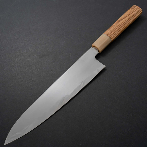 Tetsujin Blue #2 Kasumi Gyuto 240mm Zebra Wood Handle - Tetogi