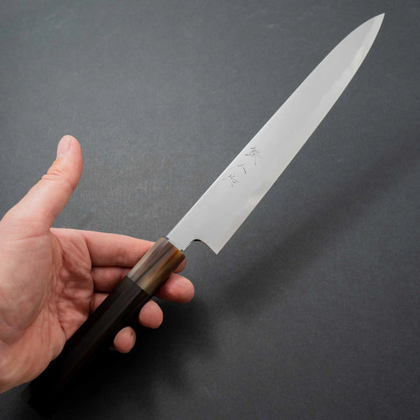 Tetsujin Blue #2 Kasumi Sujihiki 240mm Taihei Ebony Handle - Tetogi