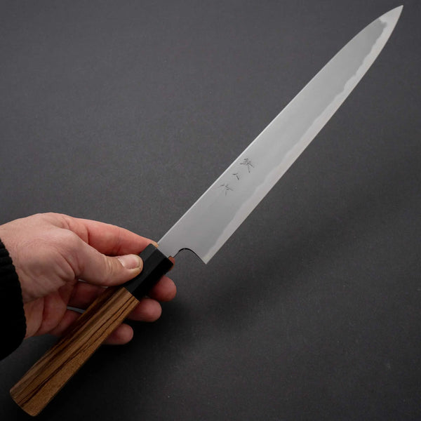 Tetsujin Blue #2 Kasumi Sujihiki 270mm Taihei Zebra Wood Handle - Tetogi