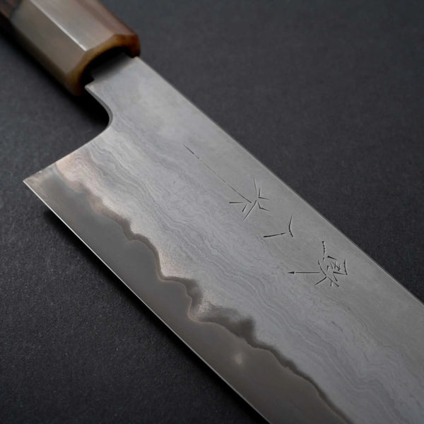Tetsujin Blue #2 Metal Flow Kiritsuke Gyuto 210mm Taihei Makassar Ebony Handle Product vendor