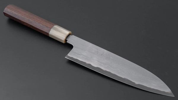 Tetsujin Blue #2 Metal Flow Santoku 180mm Taihei Wood Handle - Tetogi