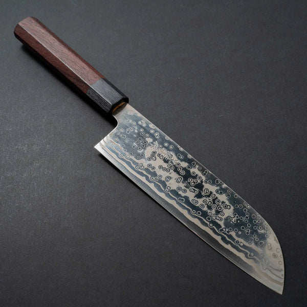 Yoshida Hamono ZDP189 Damascus 180mm Santoku - Tetogi